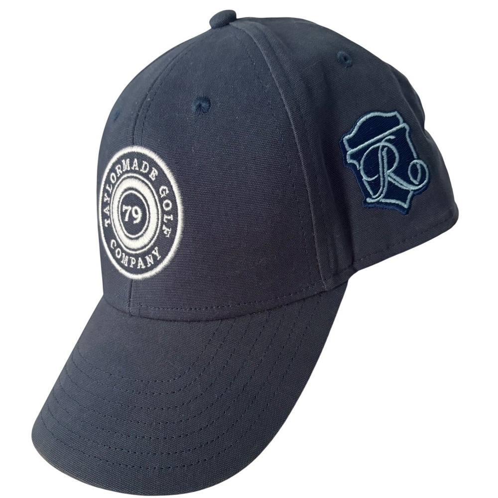 TaylorMade Golf 1979 Hat Mens Navy Blue Heritage R-Series Shield Crest Cap Adj